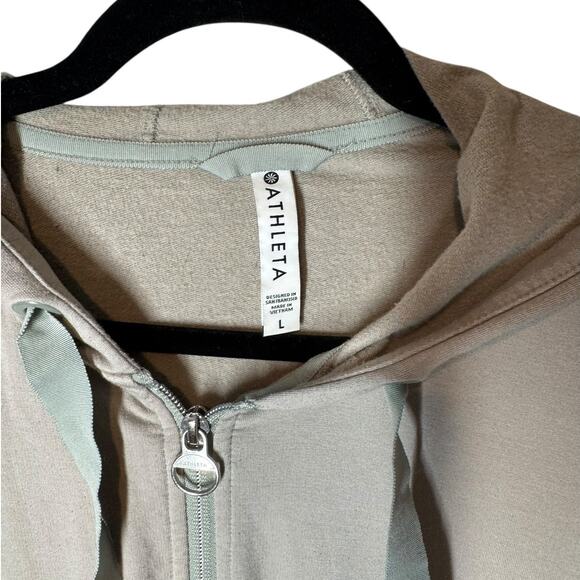 Athleta Balance Sweatshirt Sage Green Large Zip Up Hoodie Comfort Lounge Casual - Picture 6 of 10